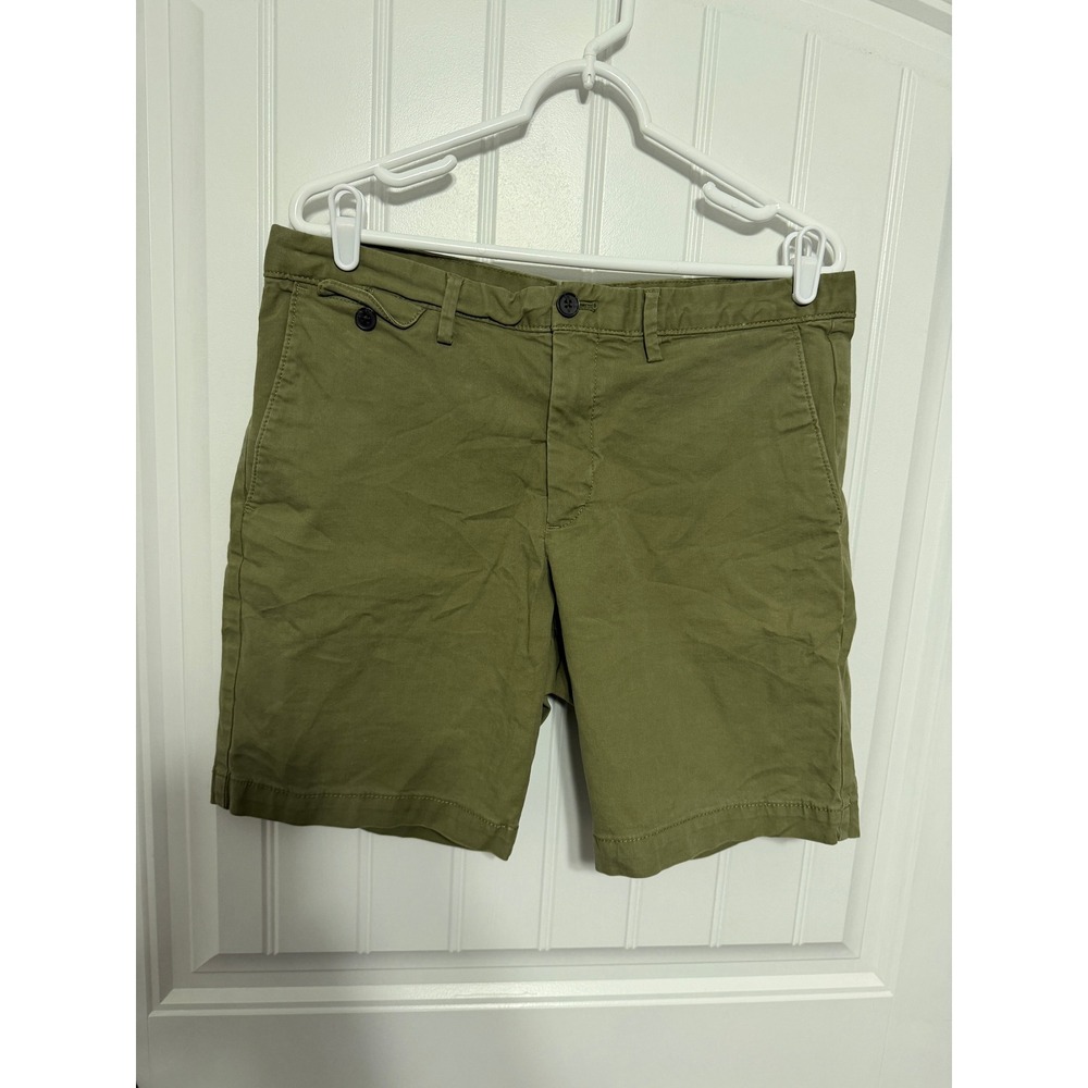 Banana Republic Shorts Mens 34 Lived-In Short Olive Green Chino Casual EUC